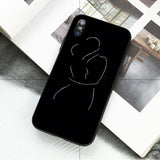 Ruicaica Black and white line art Smart Cover Black Soft Shell Phone Case for iPhone X XS MAX 6 6S 7 7plus 8 8Plus 5 5S XR