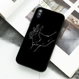 Ruicaica Black and white line art Smart Cover Black Soft Shell Phone Case for iPhone X XS MAX 6 6S 7 7plus 8 8Plus 5 5S XR