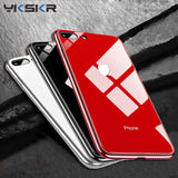 Luxury Glass Case For Apple iphone 6 7 8 10 Plus X XS XR MAX Cover 7plus 8plus 6G 6S XSMAX Plating Mirror Glossy Cell Phone Case
