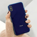 Luxury Glass Case For Apple iphone 6 7 8 10 Plus X XS XR MAX Cover 7plus 8plus 6G 6S XSMAX Plating Mirror Glossy Cell Phone Case