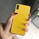 Luxury Glass Case For Apple iphone 6 7 8 10 Plus X XS XR MAX Cover 7plus 8plus 6G 6S XSMAX Plating Mirror Glossy Cell Phone Case