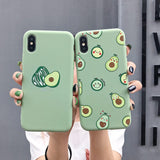 Matte Phone Cases For iPhone 11 Pro 6 6S 8Plus X XR 7Plus XS Max Cute Avocado Funny Dinosaur Soft Silicone Candy Case Capa Coqua