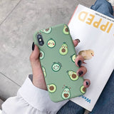 Matte Phone Cases For iPhone 11 Pro 6 6S 8Plus X XR 7Plus XS Max Cute Avocado Funny Dinosaur Soft Silicone Candy Case Capa Coqua