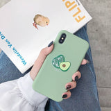 Matte Phone Cases For iPhone 11 Pro 6 6S 8Plus X XR 7Plus XS Max Cute Avocado Funny Dinosaur Soft Silicone Candy Case Capa Coqua