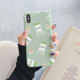 Matte Phone Cases For iPhone 11 Pro 6 6S 8Plus X XR 7Plus XS Max Cute Avocado Funny Dinosaur Soft Silicone Candy Case Capa Coqua