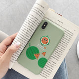 Matte Phone Cases For iPhone 11 Pro 6 6S 8Plus X XR 7Plus XS Max Cute Avocado Funny Dinosaur Soft Silicone Candy Case Capa Coqua