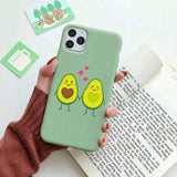 Matte Phone Cases For iPhone 11 Pro 6 6S 8Plus X XR 7Plus XS Max Cute Avocado Funny Dinosaur Soft Silicone Candy Case Capa Coqua