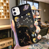 Lovebay Glitter Bling Stars Moon Case For iPhone 11 Pro X XR XS Max 7 8 6 6s Plus Clear Planet Phone Cases Soft TPU Back Cover