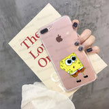 For iphone 11 SpongeBob Smart Cover Transparent Soft Shell Phone Case for iPhone X XS MAX  6 6s 7 7plus 8 8Plus 5 5S SE XR