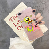For iphone 11 SpongeBob Smart Cover Transparent Soft Shell Phone Case for iPhone X XS MAX  6 6s 7 7plus 8 8Plus 5 5S SE XR
