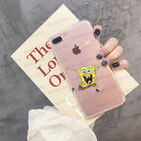 For iphone 11 SpongeBob Smart Cover Transparent Soft Shell Phone Case for iPhone X XS MAX  6 6s 7 7plus 8 8Plus 5 5S SE XR