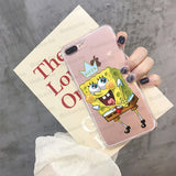 For iphone 11 SpongeBob Smart Cover Transparent Soft Shell Phone Case for iPhone X XS MAX  6 6s 7 7plus 8 8Plus 5 5S SE XR