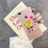 For iphone 11 SpongeBob Smart Cover Transparent Soft Shell Phone Case for iPhone X XS MAX  6 6s 7 7plus 8 8Plus 5 5S SE XR