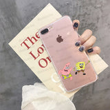 For iphone 11 SpongeBob Smart Cover Transparent Soft Shell Phone Case for iPhone X XS MAX  6 6s 7 7plus 8 8Plus 5 5S SE XR