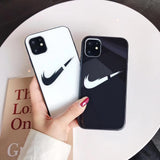 Tempered glass case luxury Sports Brand Phone Case For Iphone 6 6s 7 8plus X XS Xr Xsmax Case Back Cover For iPhone 11 Pro Max