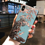 3D emboss flower silicone case for iphone x xr xs max 6splus 8 7plus 5s 5se on for iphone 6s plus case for iphone 7 plus case