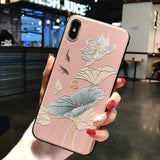 3D emboss flower silicone case for iphone x xr xs max 6splus 8 7plus 5s 5se on for iphone 6s plus case for iphone 7 plus case