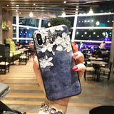 3D emboss flower silicone case for iphone x xr xs max 6splus 8 7plus 5s 5se on for iphone 6s plus case for iphone 7 plus case