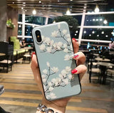 3D emboss flower silicone case for iphone x xr xs max 6splus 8 7plus 5s 5se on for iphone 6s plus case for iphone 7 plus case