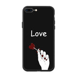 Cute Cartoon Silicone Phone Case For iPhone 7 8 6 6s Plus X 5 5s SE XS Max XR Cover Love Heart Black Capa For iPhone 11 pro max