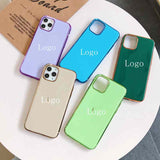 Luxury Soft TPU Plating Case For iPhone 11 Pro Max XR X XS Max 6 6S 7 8 Plus Phone Case Silicon Cover For iPhone XR With Logo