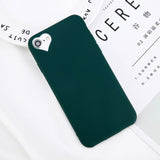 Lovebay Phone Case For iPhone 6 6s 7 8 Plus 5 5s SE Fashion Candy Solid Color Love Heart Soft Silicone For iPhone X Phone Case