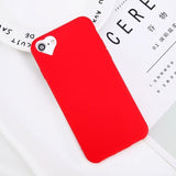 Lovebay Phone Case For iPhone 6 6s 7 8 Plus 5 5s SE Fashion Candy Solid Color Love Heart Soft Silicone For iPhone X Phone Case