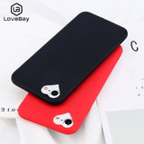 Lovebay Phone Case For iPhone 6 6s 7 8 Plus 5 5s SE Fashion Candy Solid Color Love Heart Soft Silicone For iPhone X Phone Case