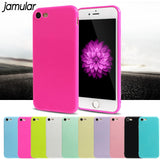 JAMULAR Candy Color Jelly Silicone Soft Case For iphone X 6 6s 7 Plus XR XS MAX 5s Gel Back Cover Case for iphone 7 8 Plus Shell