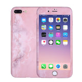 360 Degrees Flower Marble Stone Painted Full Protection Case For iPhone X Xs Max XR 8 7 6 6S Plus 5S SE Hard Plastic Phone Cover