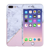 360 Degrees Flower Marble Stone Painted Full Protection Case For iPhone X Xs Max XR 8 7 6 6S Plus 5S SE Hard Plastic Phone Cover