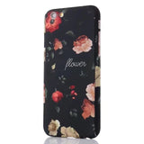 360 Degrees Flower Marble Stone Painted Full Protection Case For iPhone X Xs Max XR 8 7 6 6S Plus 5S SE Hard Plastic Phone Cover