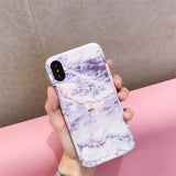 360 Degrees Flower Marble Stone Painted Full Protection Case For iPhone X Xs Max XR 8 7 6 6S Plus 5S SE Hard Plastic Phone Cover