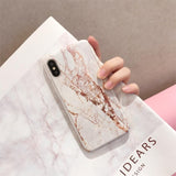 360 Degrees Flower Marble Stone Painted Full Protection Case For iPhone X Xs Max XR 8 7 6 6S Plus 5S SE Hard Plastic Phone Cover