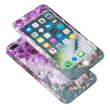 360 Degrees Flower Marble Stone Painted Full Protection Case For iPhone X Xs Max XR 8 7 6 6S Plus 5S SE Hard Plastic Phone Cover