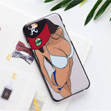 THREE-DIAO Hard PC Matte Case for iphone 4 4S 5 5S SE Fashion Sexy Girls Cover Matte Phone Cases for iPhone 7 6s 6 8 4.7 inch