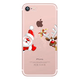 Soft TPU Silicone Phone Cases Coque Merry Christmas Santa Claus Happy New Year for iPhone 5 5S SE 6 6S 7 8 X Plus Coque Shell