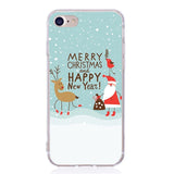 Soft TPU Silicone Phone Cases Coque Merry Christmas Santa Claus Happy New Year for iPhone 5 5S SE 6 6S 7 8 X Plus Coque Shell