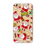 Soft TPU Silicone Phone Cases Coque Merry Christmas Santa Claus Happy New Year for iPhone 5 5S SE 6 6S 7 8 X Plus Coque Shell