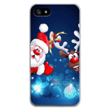 Soft TPU Silicone Phone Cases Coque Merry Christmas Santa Claus Happy New Year for iPhone 5 5S SE 6 6S 7 8 X Plus Coque Shell