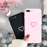 Lovebay Lovely Phone Case For iPhone 6 6s 7 8 Plus X XR XS Max Cute Cartoon Simple Love Heart Soft TPU For iPhone X Phone Case