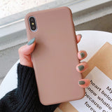 LACK Solid Color Silicone Couples Cases For iphone XR X XS Max 6 6S 7 8 Plus 11 11Pro Max Cute Candy Color Soft Simple Fashion Phone Case NEW