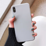 LACK Solid Color Silicone Couples Cases For iphone XR X XS Max 6 6S 7 8 Plus 11 11Pro Max Cute Candy Color Soft Simple Fashion Phone Case NEW
