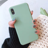 LACK Solid Color Silicone Couples Cases For iphone XR X XS Max 6 6S 7 8 Plus 11 11Pro Max Cute Candy Color Soft Simple Fashion Phone Case NEW