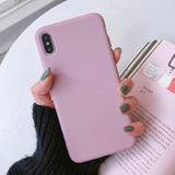 LACK Solid Color Silicone Couples Cases For iphone XR X XS Max 6 6S 7 8 Plus 11 11Pro Max Cute Candy Color Soft Simple Fashion Phone Case NEW