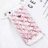 Moskado Glitter Bling For iPhone X 6 6s 7 8 Plus 5 5s SE Phone Case Fashion Cute Cartoon 3D Love Heart Clear Soft TPU Phone Case