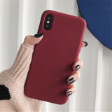 Silicone Case Solid Color Cute Plain Candy Cover Phone Case For iPhone 8 7 6 6s Plus 10 X XR XS MAX Back Protect Soft TPU Funda