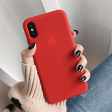 Silicone Case Solid Color Cute Plain Candy Cover Phone Case For iPhone 8 7 6 6s Plus 10 X XR XS MAX Back Protect Soft TPU Funda