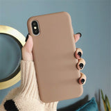 Silicone Case Solid Color Cute Plain Candy Cover Phone Case For iPhone 8 7 6 6s Plus 10 X XR XS MAX Back Protect Soft TPU Funda