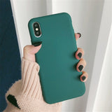 Silicone Case Solid Color Cute Plain Candy Cover Phone Case For iPhone 8 7 6 6s Plus 10 X XR XS MAX Back Protect Soft TPU Funda